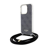 Guess Crossbody Cord 4G Print case for iPhone 15 Pro Max - black