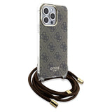 Guess Crossbody Cord 4G Print case for iPhone 15 Pro Max - brown