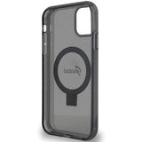 Guess Ring Stand Script Glitter MagSafe-hylster til iPhone 11 / Xr - sort