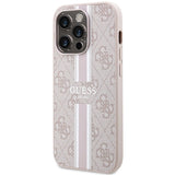 Guess 4G Printed Stripes MagSafe case for iPhone 15 Pro - pink