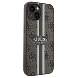 Guess 4G Printed Stripes MagSafe case for iPhone 15/14/13 - brown