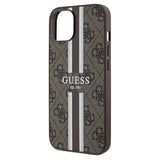 Guess 4G Printed Stripes MagSafe case for iPhone 15/14/13 - brown