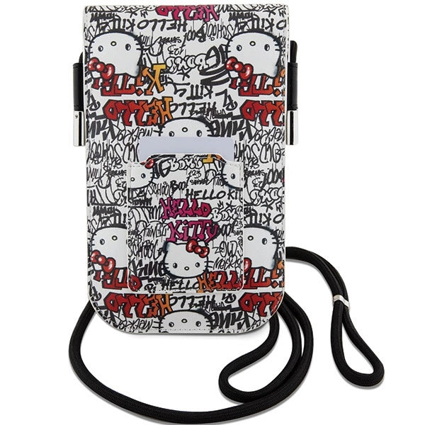 Hello Kitty Leather Tags Graffiti Cord bag - beige