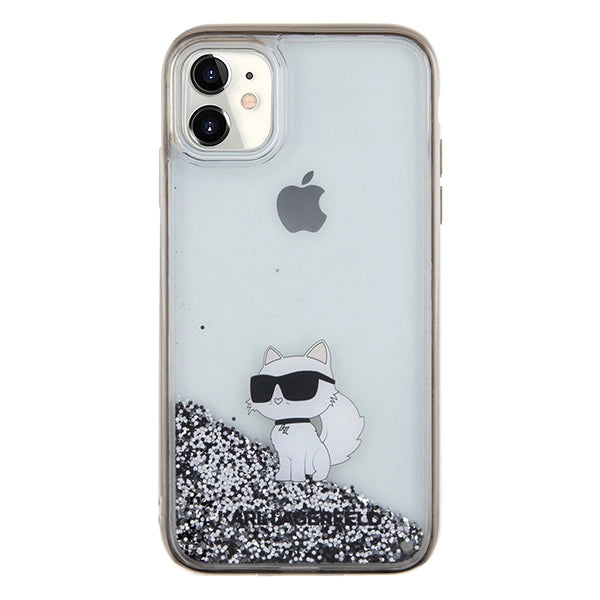 Karl Lagerfeld Liquid Glitter Choupette case for iPhone 11 / Xr - transparent