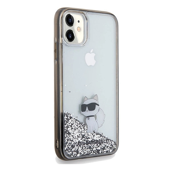 Karl Lagerfeld Liquid Glitter Choupette case for iPhone 11 / Xr - transparent