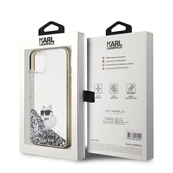 Karl Lagerfeld Liquid Glitter Choupette case for iPhone 11 / Xr - transparent