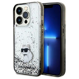 Karl Lagerfeld Liquid Glitter Choupette-kasse til iPhone 14 Pro Max - gennemsigtig