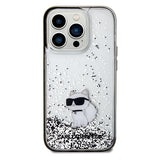 Karl Lagerfeld Liquid Glitter Choupette-kasse til iPhone 14 Pro Max - gennemsigtig