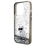 Karl Lagerfeld Liquid Glitter Choupette-kasse til iPhone 14 Pro Max - gennemsigtig
