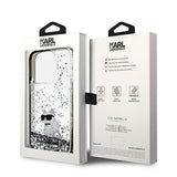 Karl Lagerfeld Liquid Glitter Choupette-kasse til iPhone 14 Pro Max - gennemsigtig