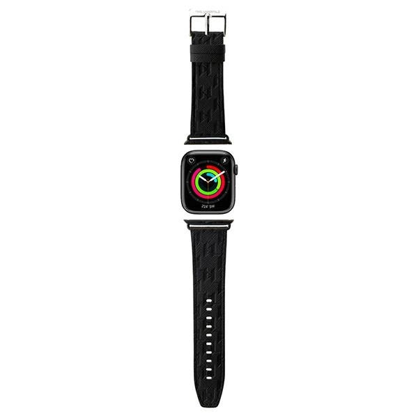 Karl Lagerfeld Saffiano Monogram rem til Apple Watch 38/40/41mm - sort
