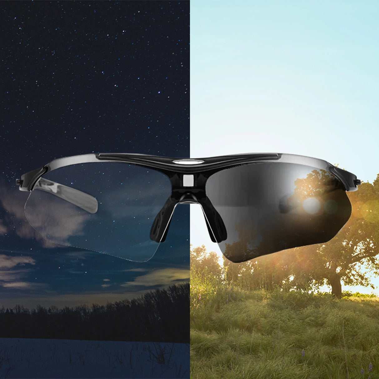 Rockbros 10143 fotokromiske UV400 cykelbriller - sort