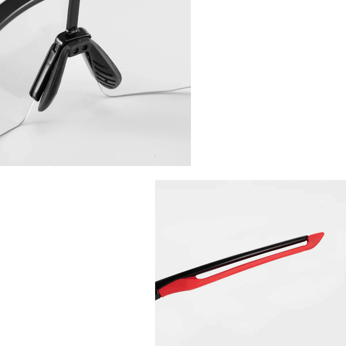 Rockbros 10173 photochromic UV400 cycling glasses - black and red