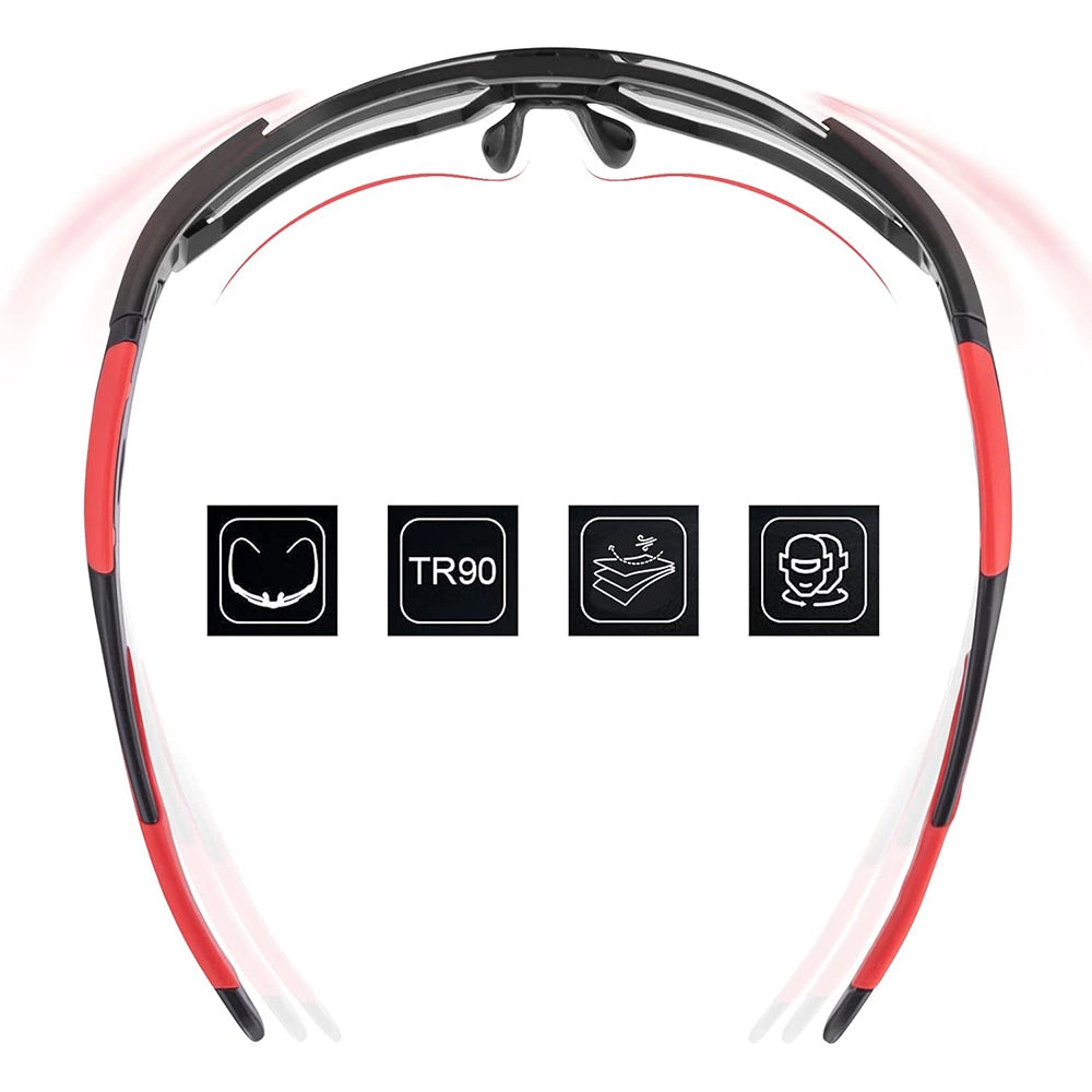 Rockbros 10182 polariserende cykelbriller - rød