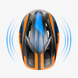 Rockbros TT-32SOBL-M children's bicycle helmet with removable chinbar, size M - black and orange