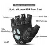 Rockbros S169BGR XL cykelhandsker med gelindlæg - grå