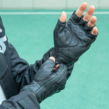 Rockbros 16220006002 M læderhandsker til motorcykler - sort