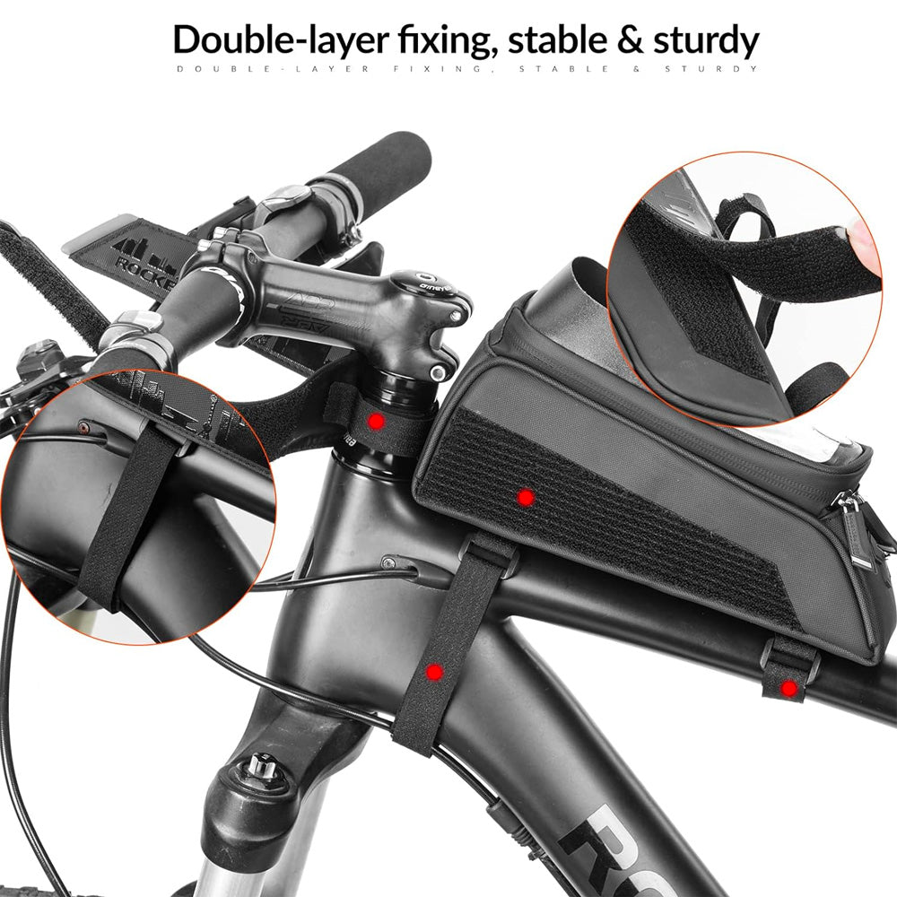 Rockbros 029-1BK cykeltaske til ramme med telefonomslag - sort