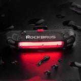 Rockbros A54BK Baglygte til Cykel + Micro USB - USB-A Kabel - Sort