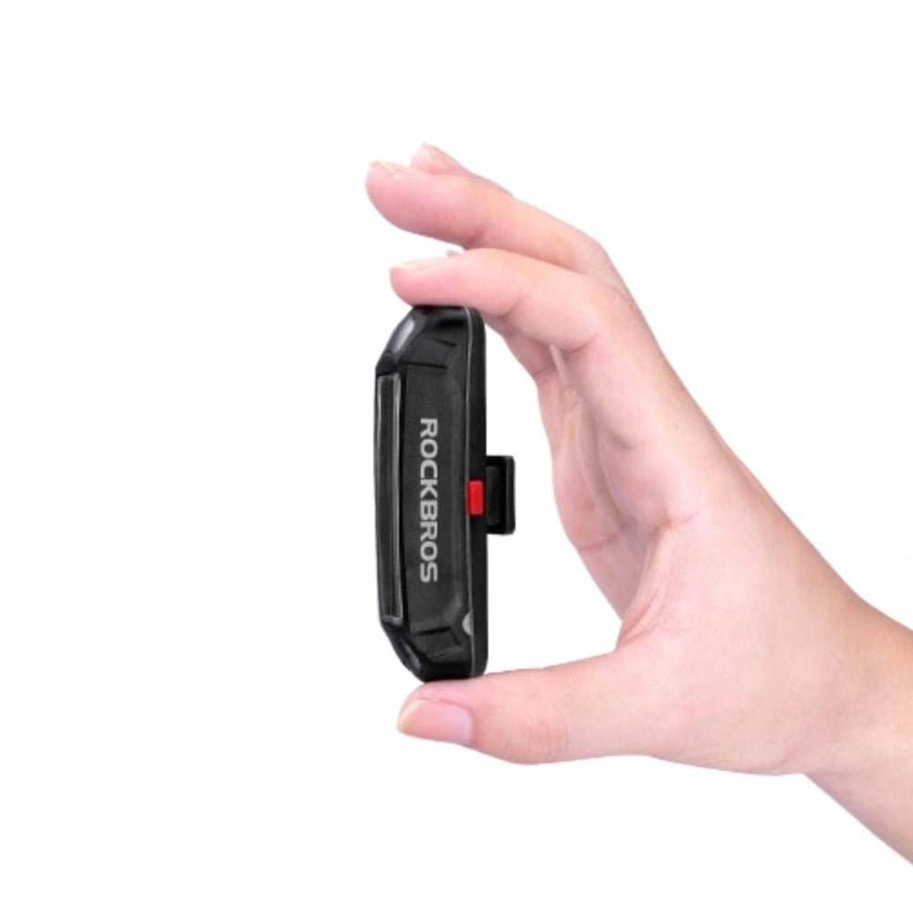 Rockbros A54BK Baglygte til Cykel + Micro USB - USB-A Kabel - Sort