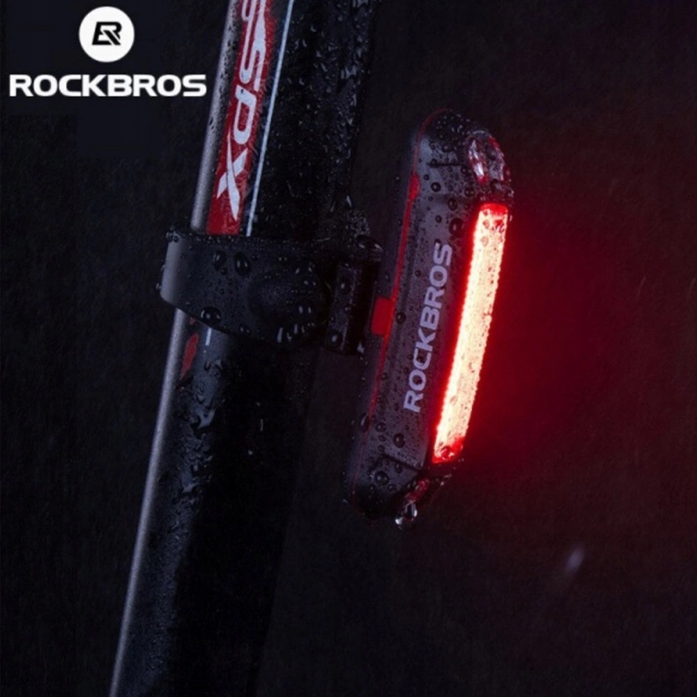 Rockbros A54BK Baglygte til Cykel + Micro USB - USB-A Kabel - Sort