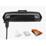 Rockbros LKWD-R1 baghjulslys med laser og fjernbetjening + Micro USB - USB-A-kabel - sort