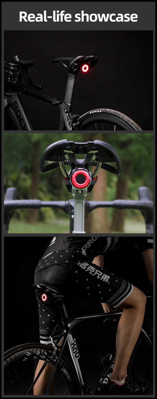 Rockbros Q5 Rear Bike Light with Intelligent Stop System - Black