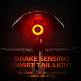 Rockbros Q5 Rear Bike Light with Intelligent Stop System - Black