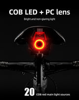 Rockbros Q5 Rear Bike Light with Intelligent Stop System - Black