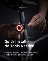 Rockbros Q3 Rear Bike Light with Smart Stop System - Black
