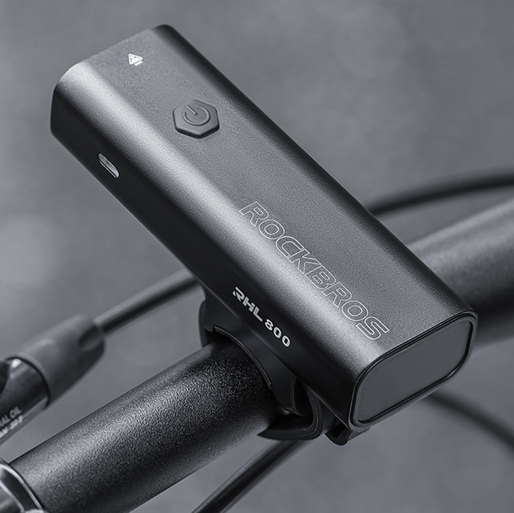Rockbros 24710012001 front bicycle light 800 lm + USB-C - USB-A cable - black