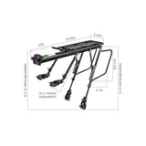 Rockbros 33210004001 bicycle rack with shelf - black