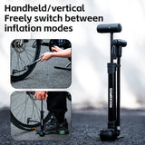 Rockbros 42310006001 bicycle pump with pressure gauge - black
