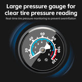 Rockbros 42310006001 bicycle pump with pressure gauge - black