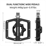 Rockbros PD15-BK Aluminium Alloy Cykel Pedal Set - sort