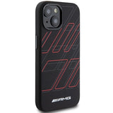 AMG Silicone Large Rhombuses Pattern MagSafe Case for iPhone 15/14/13 - Black