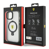 Ferrari Ring Stand 2023 Collection MagSafe Case til iPhone 15 Plus / 14 Plus - Gennemsigtig