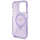 Guess Ring Stand Script Glitter MagSafe case for iPhone 13 Pro Max - purple
