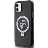 Karl Lagerfeld Ring Stand Karl&Choupette MagSafe case for iPhone 11 / Xr - black