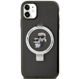 Karl Lagerfeld Ring Stand Karl&Choupette MagSafe case for iPhone 11 / Xr - black