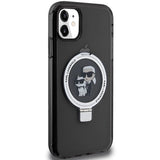 Karl Lagerfeld Ring Stand Karl&Choupette MagSafe case for iPhone 11 / Xr - black