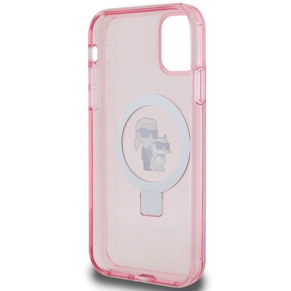 Karl Lagerfeld Ring Stand Karl&Choupette MagSafe case for iPhone 11 / Xr - pink