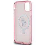 Karl Lagerfeld Ring Stand Karl&Choupette MagSafe case for iPhone 11 / Xr - pink