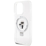 Karl Lagerfeld Ring Stand Karl&Choupette MagSafe case for iPhone 13 Pro Max - white
