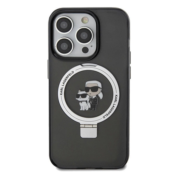 Karl Lagerfeld Ring Stand Karl&Choupette MagSafe case for iPhone 13 Pro Max - black