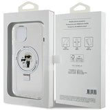 Karl Lagerfeld Ring Stand Karl&Choupette MagSafe case for iPhone 14 / 15 / 13 - white