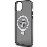 Karl Lagerfeld Ring Stand Karl&Choupette MagSafe case for iPhone 14 / 15 / 13 - black