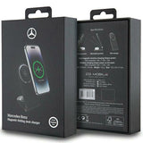 Mercedes Silver Stars MagSafe sammenklappelig 2in1 15W induktiv oplader - sort
