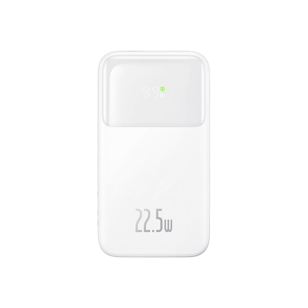 Baseus Comet Series powerbank with display 10000mAh 22.5W - white + USB-A - USB-C cable
