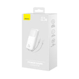 Baseus Comet Series powerbank med display 10000mAh 22.5W - hvid + USB-A - USB-C kabel
